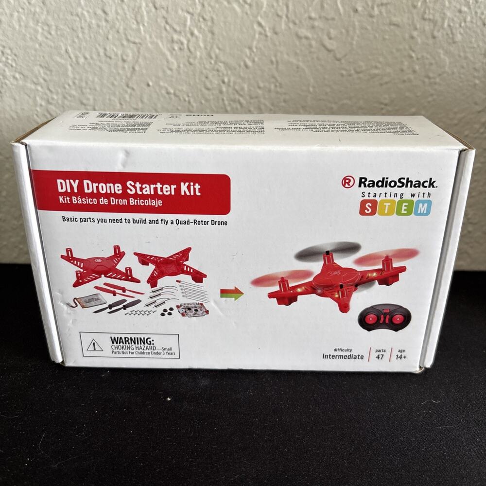 RadioShack Build-a-Drone Kit with Remote Control - Red